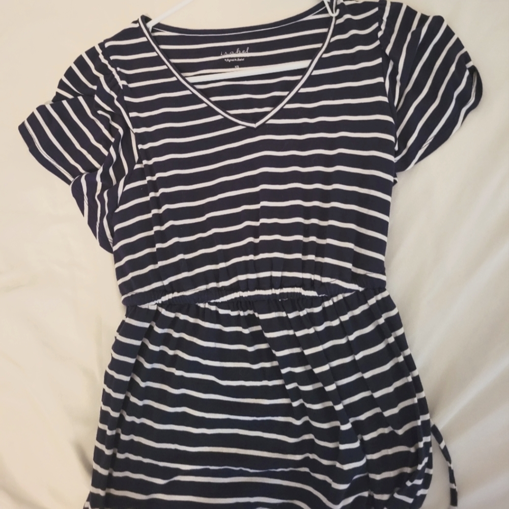 Maternity navy blue stripped shirt